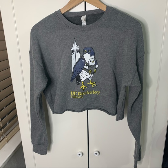 Bella Canvas Fleece Collection UC Berkeley Falcons Graphic Crop Sweatshirt - Picture 1 of 12